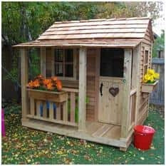 Little Squirt 6x6 ft Cedar Wooden Playhouse for Kids, Outdoor Backyard Playhouse with Dutch Door, Screened Windows & Floor Included - product image 10