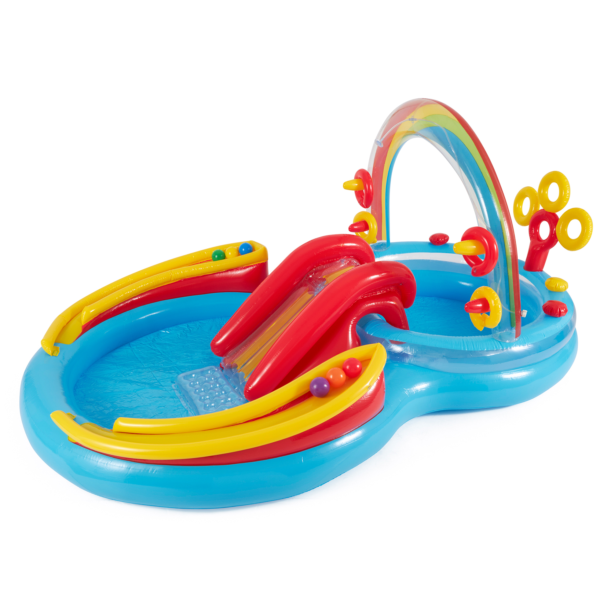 Intex 8ft x 6.25ft x 43in Dinosaur Play Pool & Inflatable Rainbow Play Pool - image 5