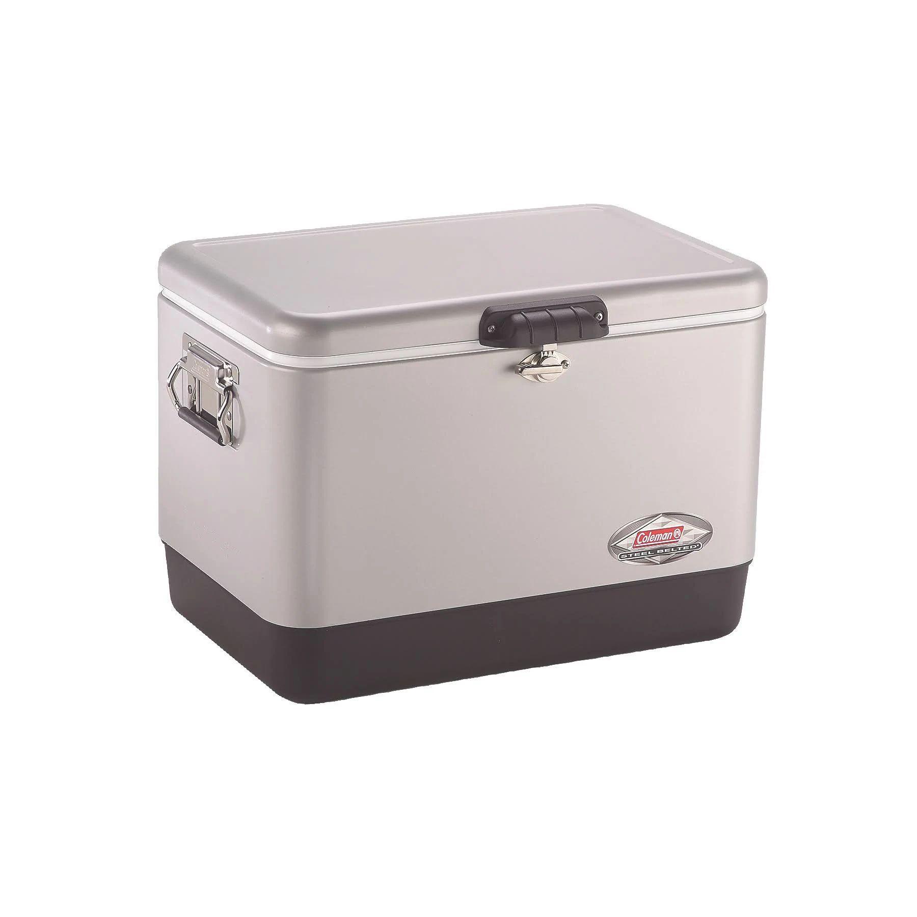 54 Quart Steel Belted Cooler - Hard Outdoor Cooler with Seat Lid and Leak Resistant Drain - product image 1
