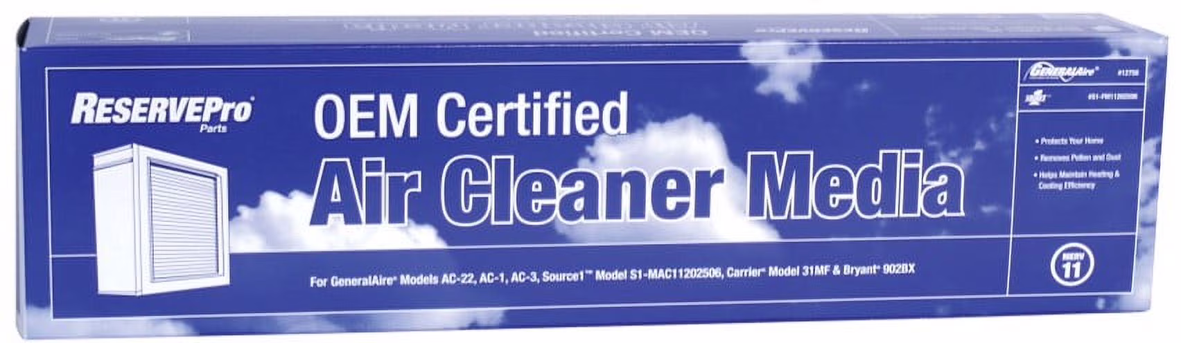 GeneralAire 12758 (3-Pack) - 17" x 28" x 6" RESERVEPro (#4001) Expandable Air Filter, MERV 11 - image 1