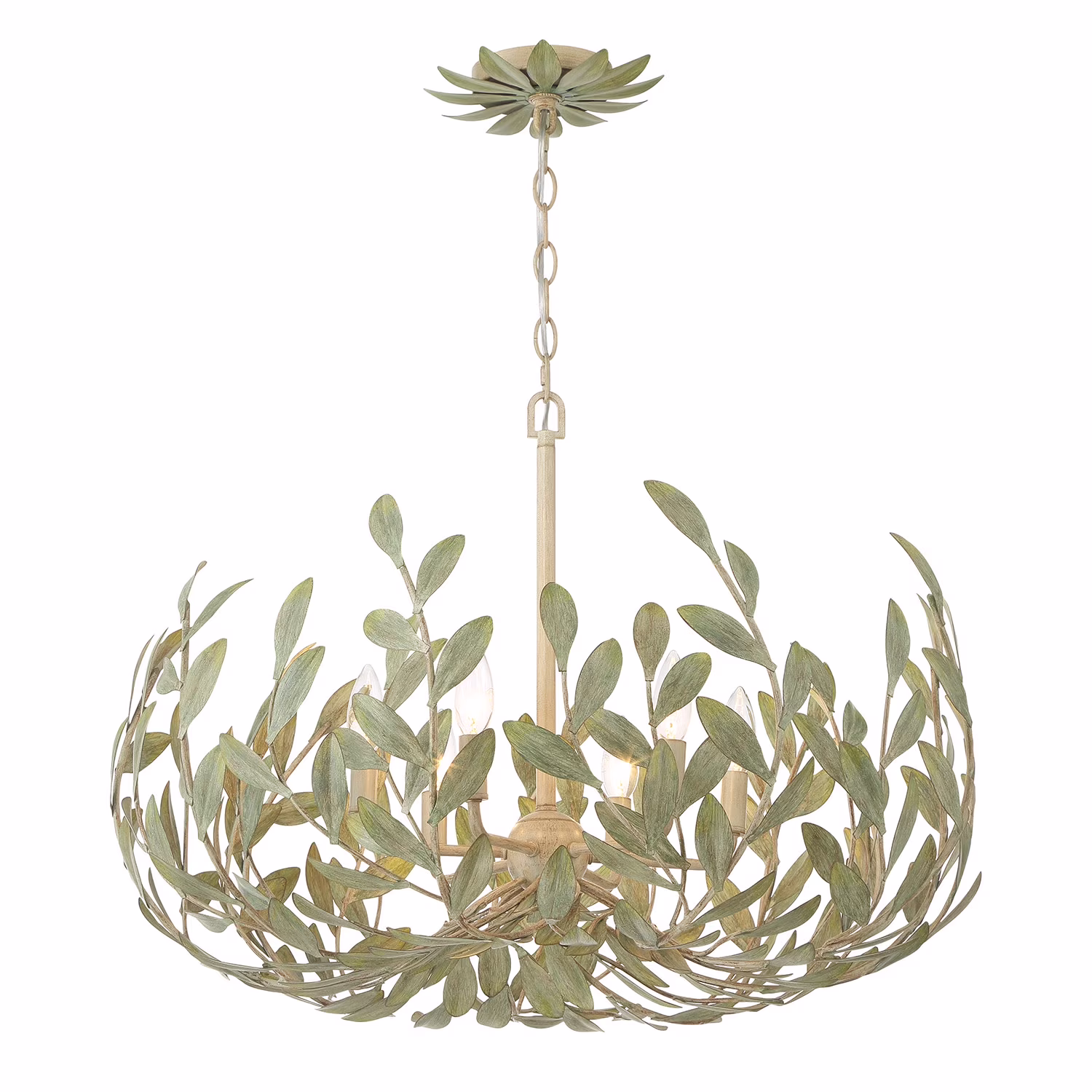 Crystorama Broche 6 Light Antique Gold Chandelier - 27"W x 19"H x 27"D - image 4