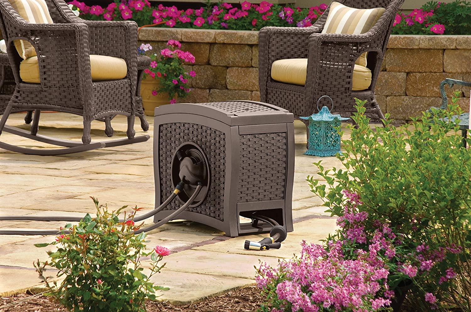 Wicker Garden Hose Reel Lightweight Portable Hands Free Water Powered Retractable Hose Reel - product image 2