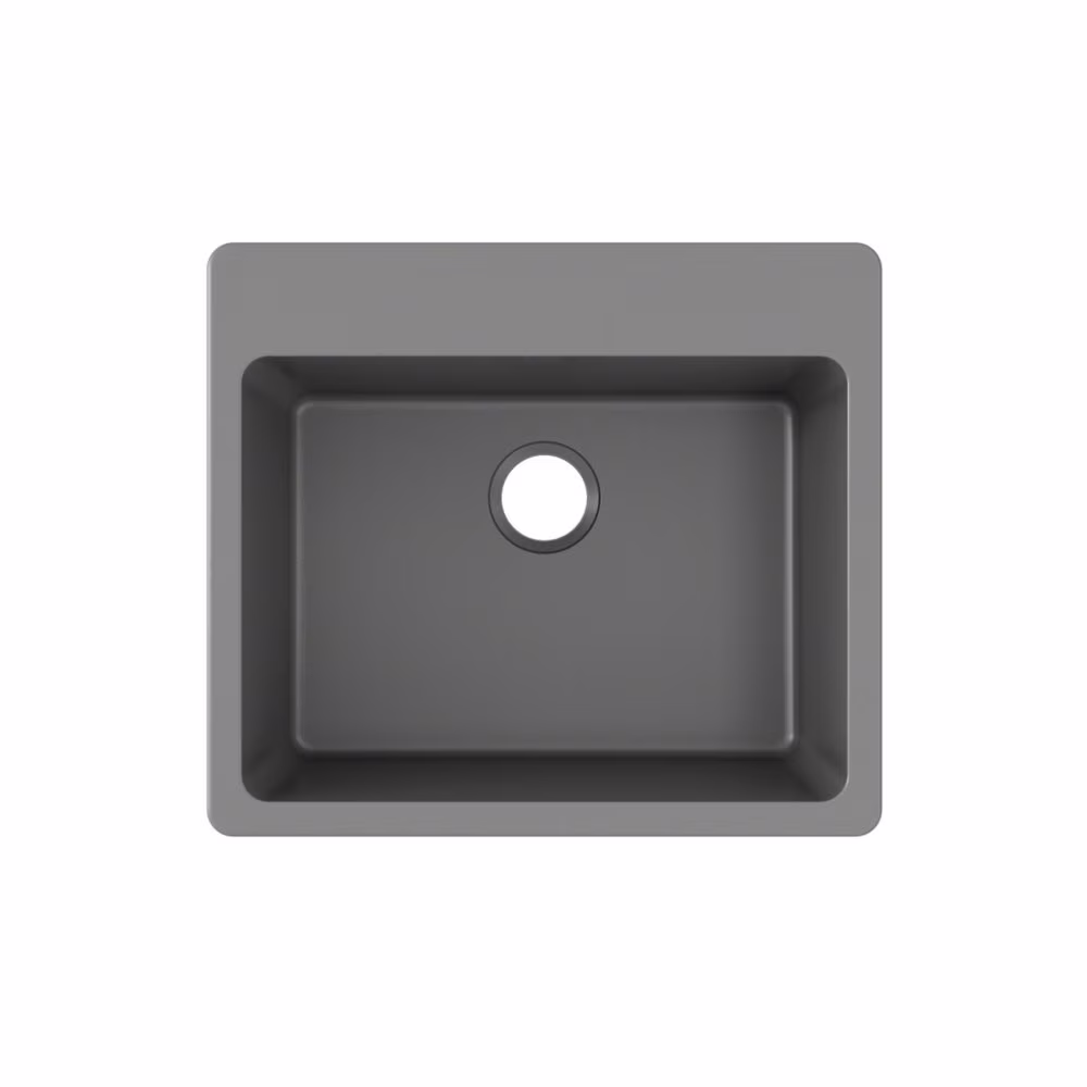 Elkay Quartz Classic 25" x 22" x 9-1/2", Single Bowl Drop-in Sink, Greystone - image 8
