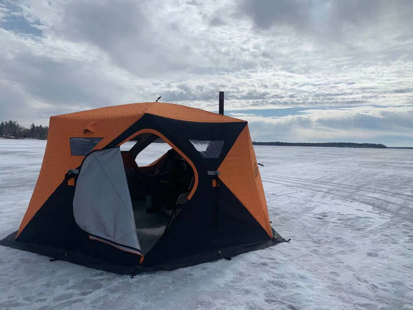 Nordic Legend AURORA LODGE 12' x 12' x 7.5" Tall Portable Ice Fishing Shelter with Single Door - image 2