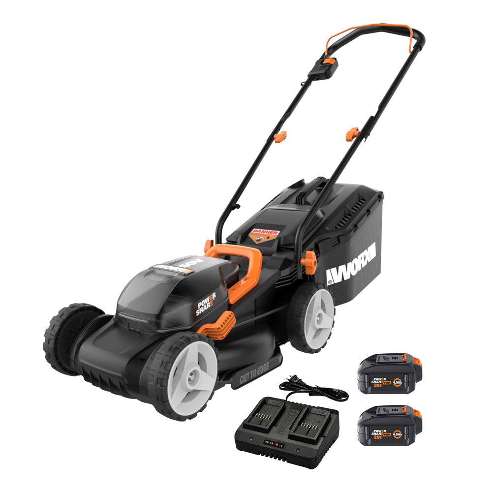 40V Cordless Lawn Mower - 14-Inch Battery Powered Mower with Intellicut, Mulching & Dual 20V Batteries - product image 1