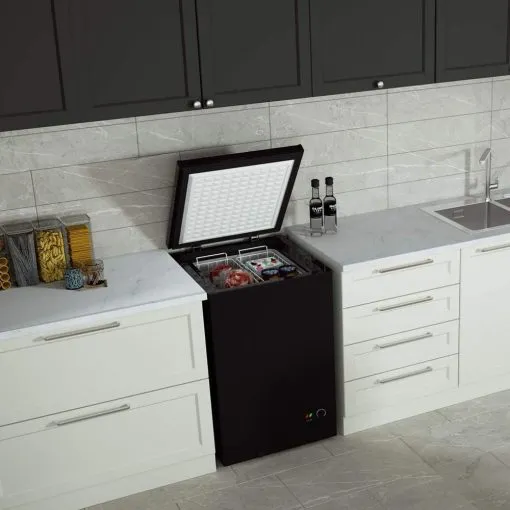 3.5 Cu Ft with 2 Removable Baskets – Reach In Freezer Chest – Quiet Compact Freezer – 7 Temperature Settings – Black - product image 1