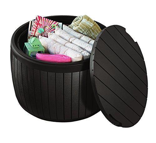 Outdoor Resin Storage Bench - Weather Resistant Deck Box with Wood Look Finish and Seating - product image 2