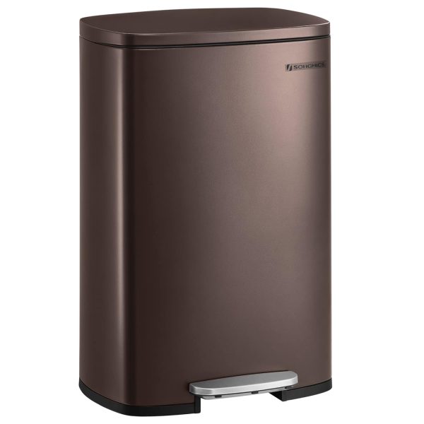 13-Gallon Stainless Steel Kitchen Trash Can with Soft Close Lid, Step Pedal and Removable Inner Bucket - product image 1