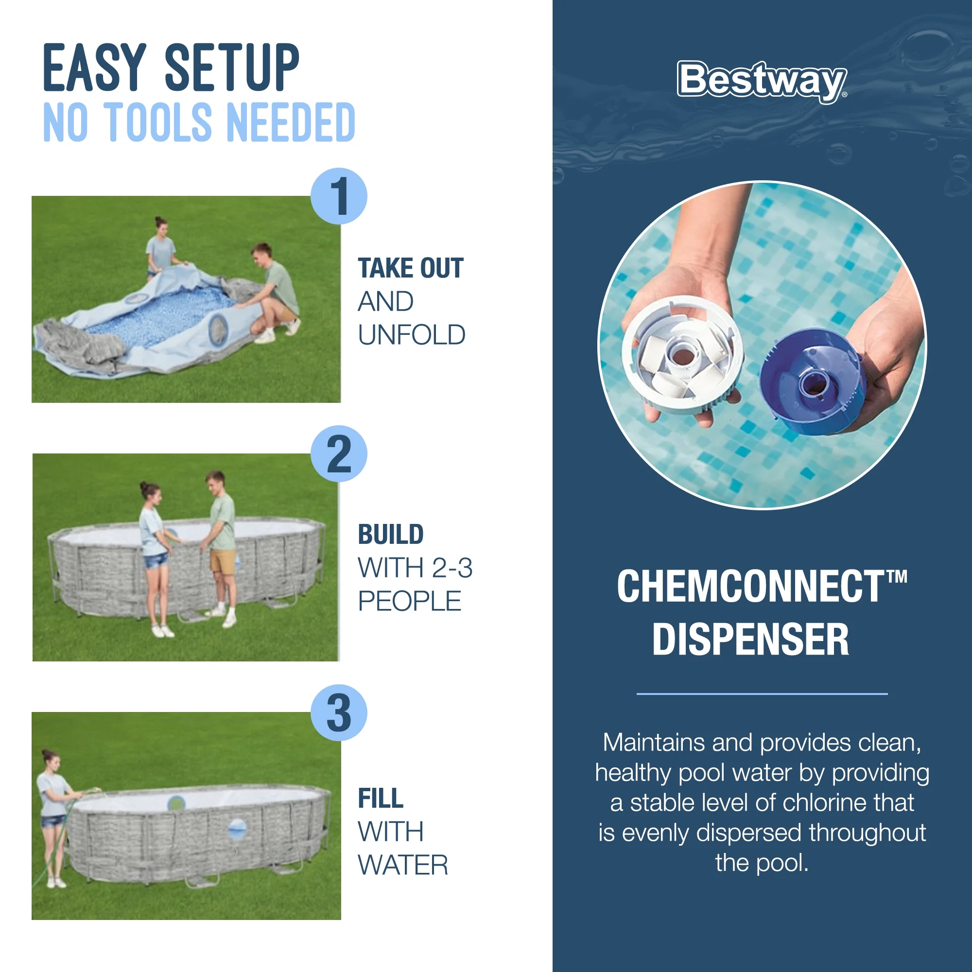 Bestway Metal Frame Above Ground Pool Oval 14 ft. x 8 ft. 2 in. x 39.5 in. - image 4