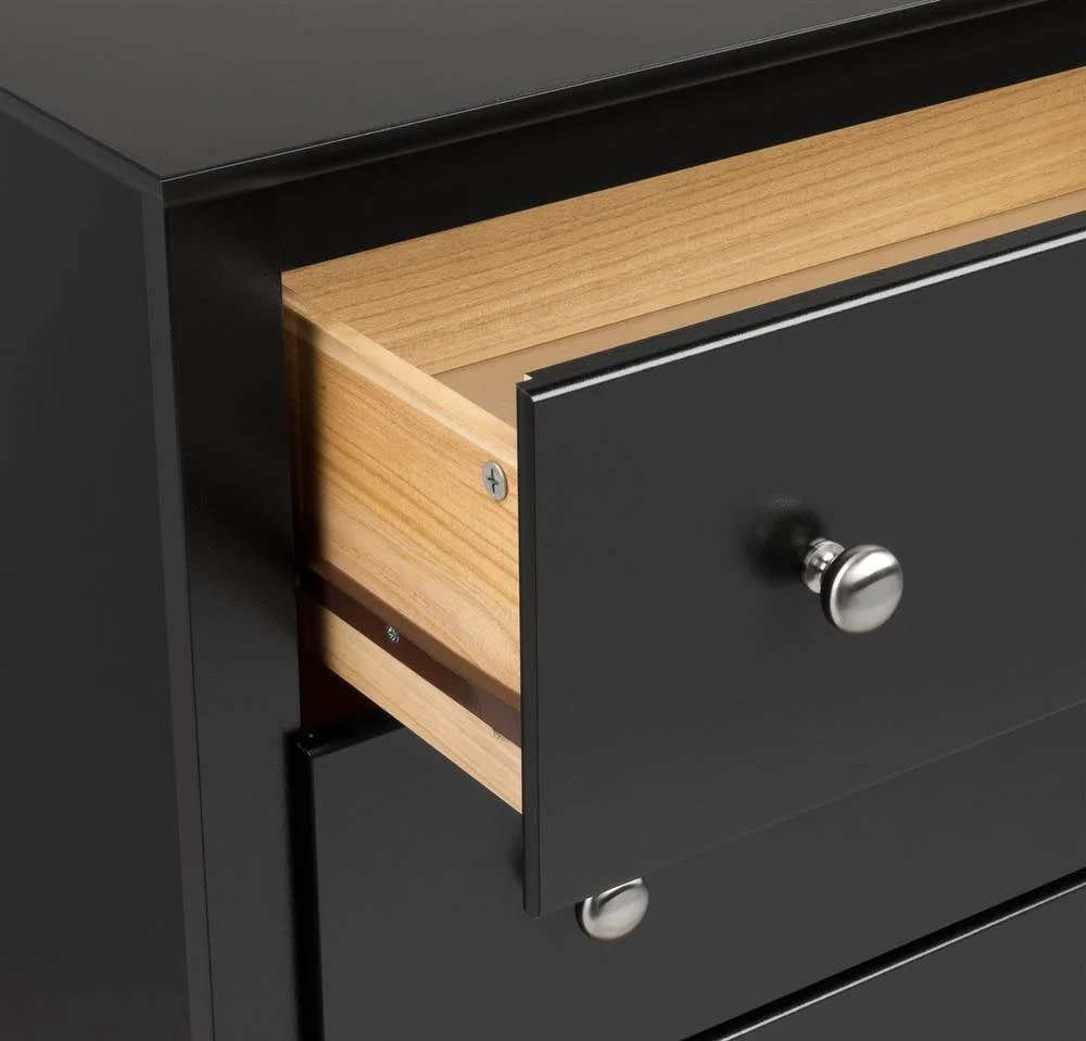 Prepac Sonoma 6 Drawer Wooden Double Dresser, 16" x 59" x 29", Black - image 2