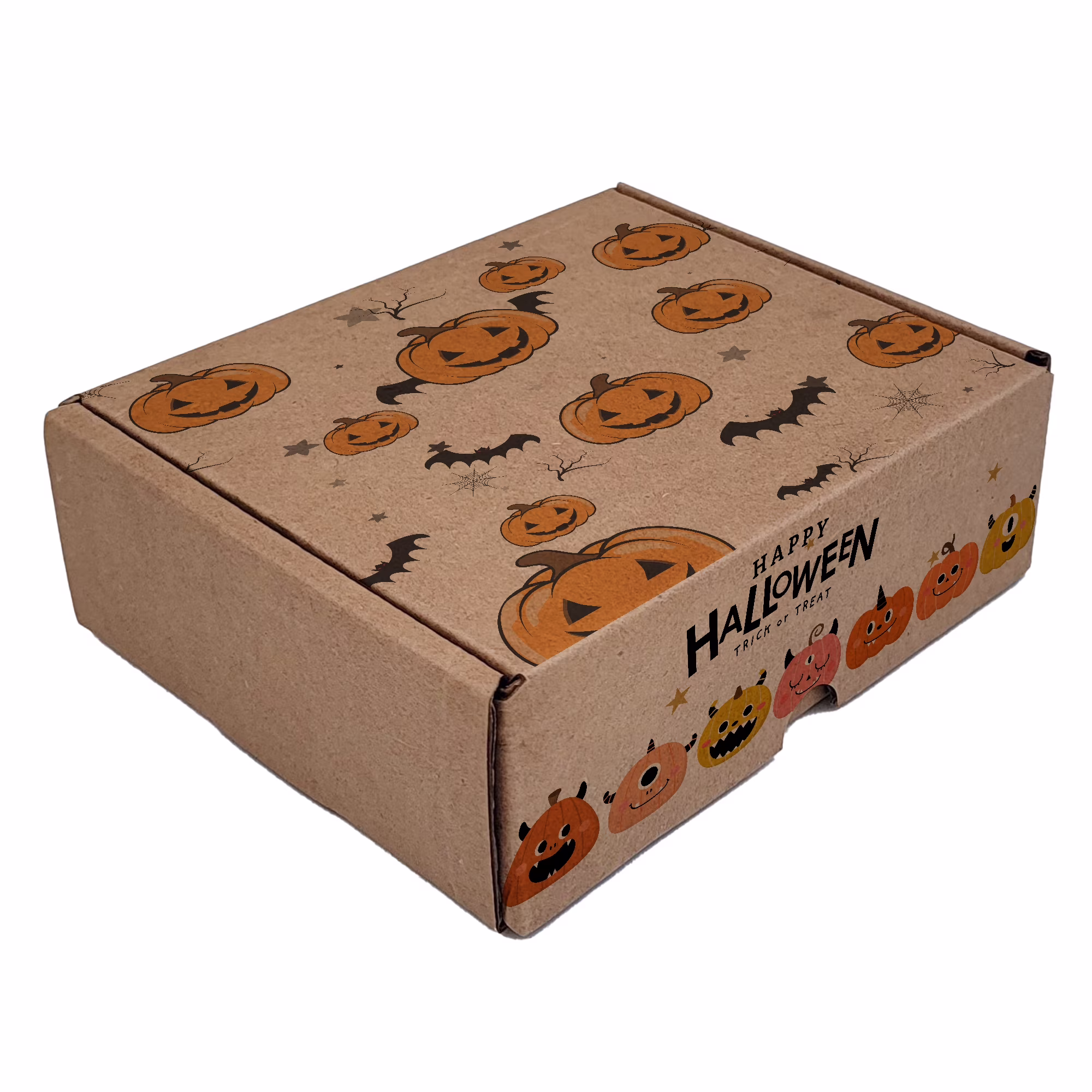 Ucanpack Pumpkin Halloween Mailer Box Festive Kraft Print Gift Boxes, 6 x 6 x 2" - 50 Pcs - image 1