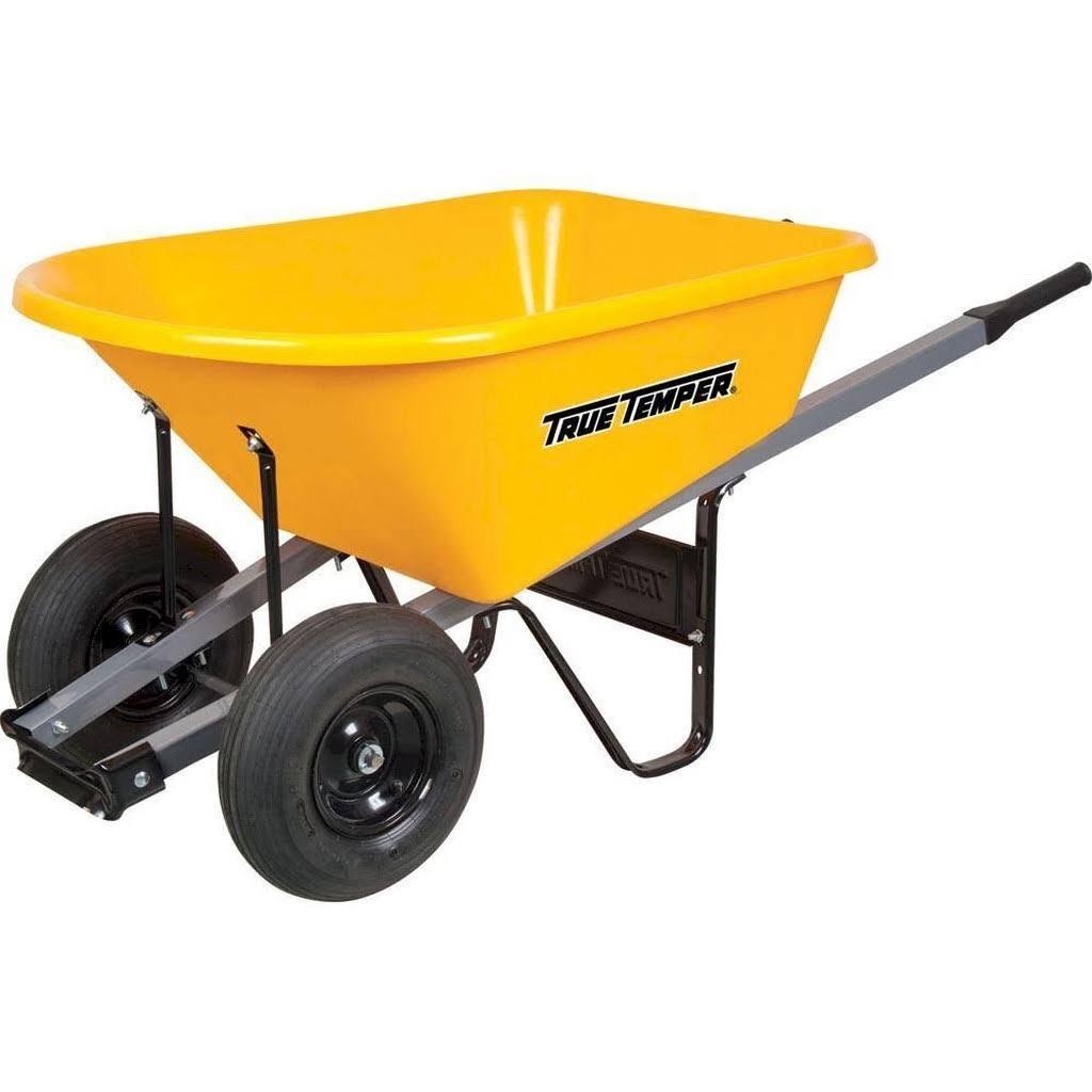 6 Cu. Ft. Poly Wheelbarrow - Heavy Duty Garden and Landscaping Utility Cart - product image 1