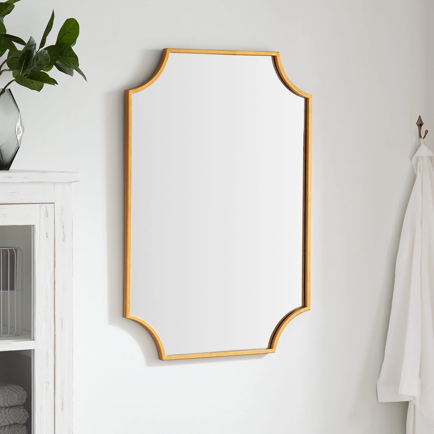 34" x 24.25" x 1" Wall Bathroom Vanity Mirror -IRON, MIRROR & ACRYLIC BACK- Gold Leaf -GL - image 2