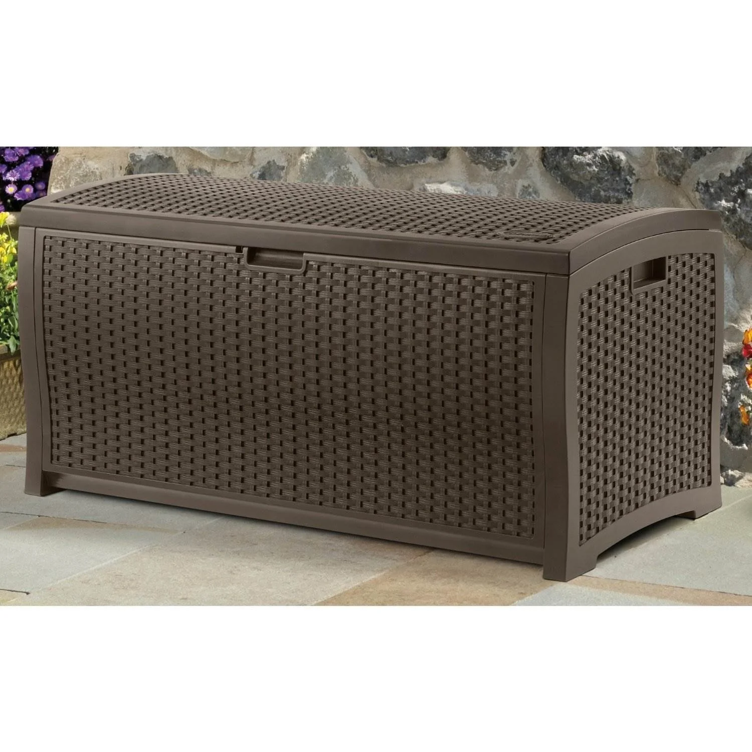 Suncast Resin 99-Gallon Deck Box - Mocha Brown - DBW9200- 52 in D x 27.5 in H x 27.6 in W - image 5