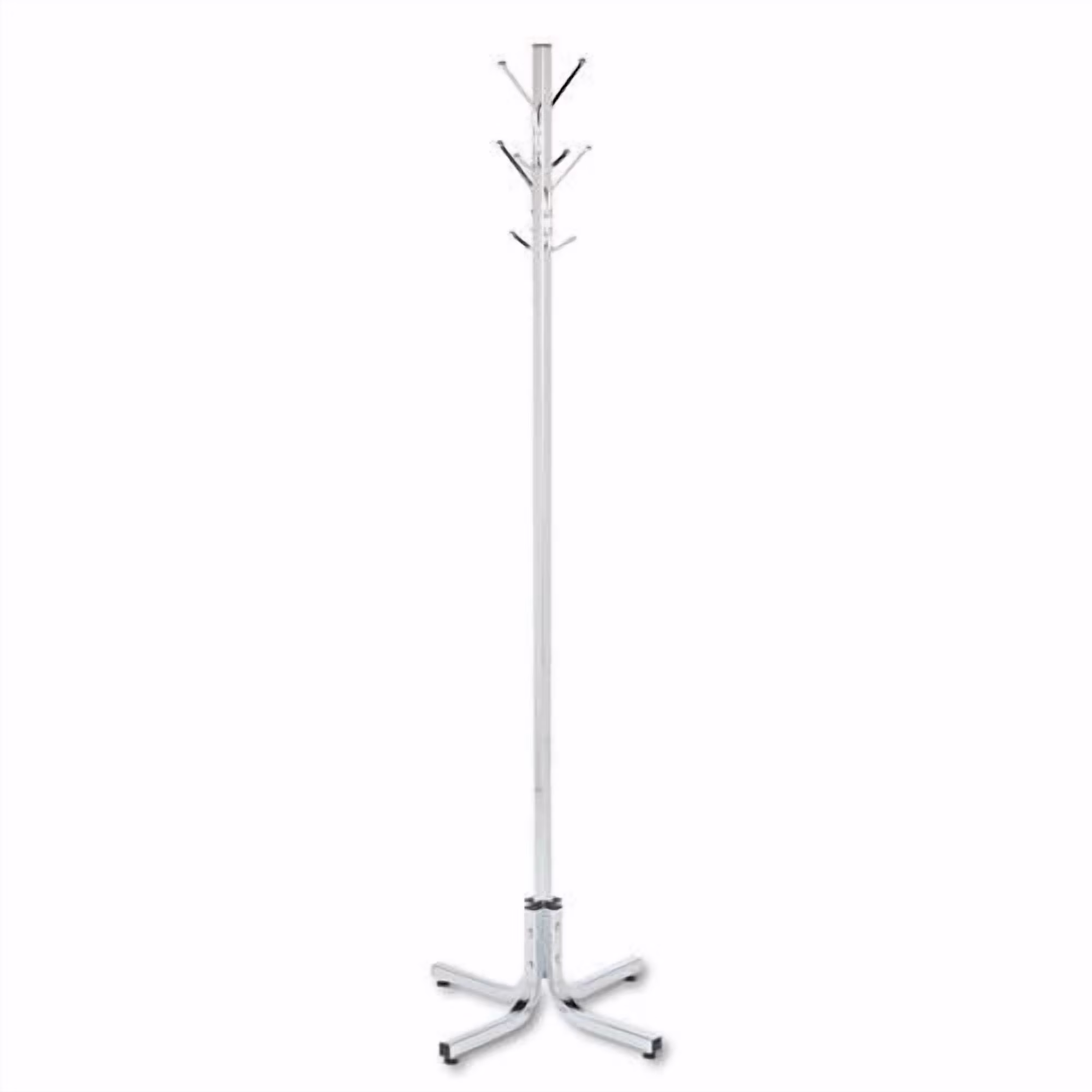 Safco's Metal Chrome Office Standing Coat Rack - 21"D x 21"W x 70"H - image 1