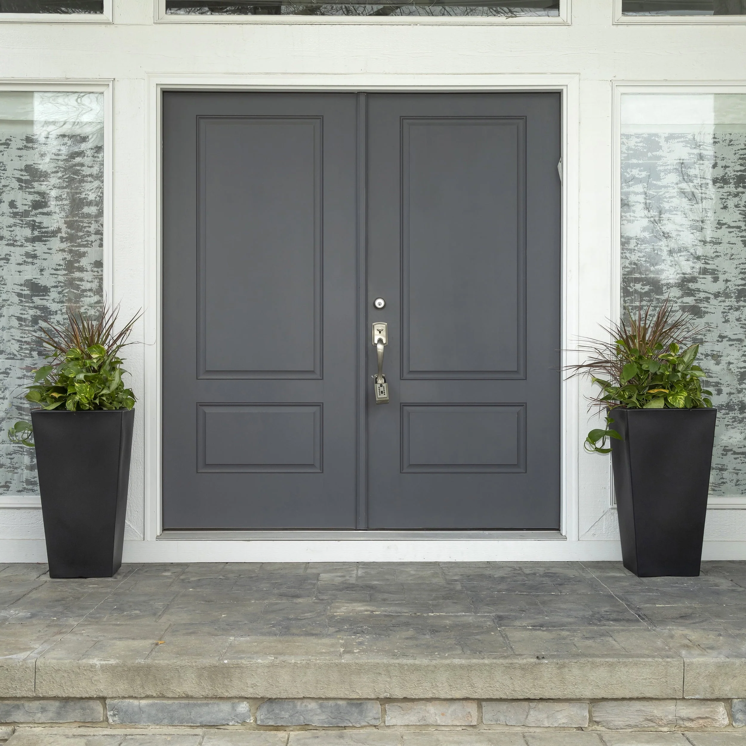 Step2 Tremont 2pk Plastic Black Square Planter 15" W x 15" D x 28" H - image 5