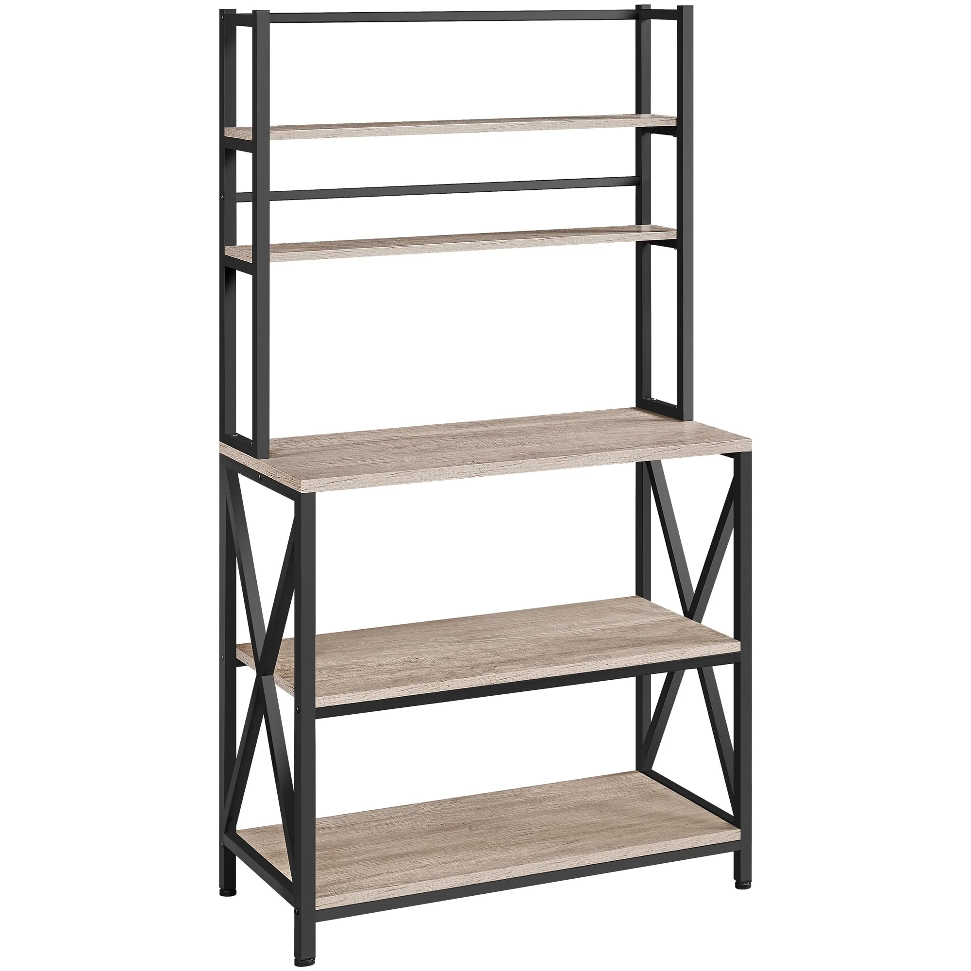Easyfashion 16"W x 35.5"D x 64.5"H 5-Shelf Freestanding Shelves, Gray - image 8