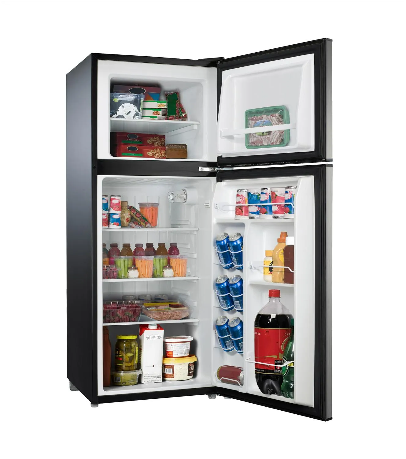4.6 Cu. Ft. 2 Door Mini Refrigerator with Freezer - Stainless Steel Compact Fridge with Interior Light - product image 4