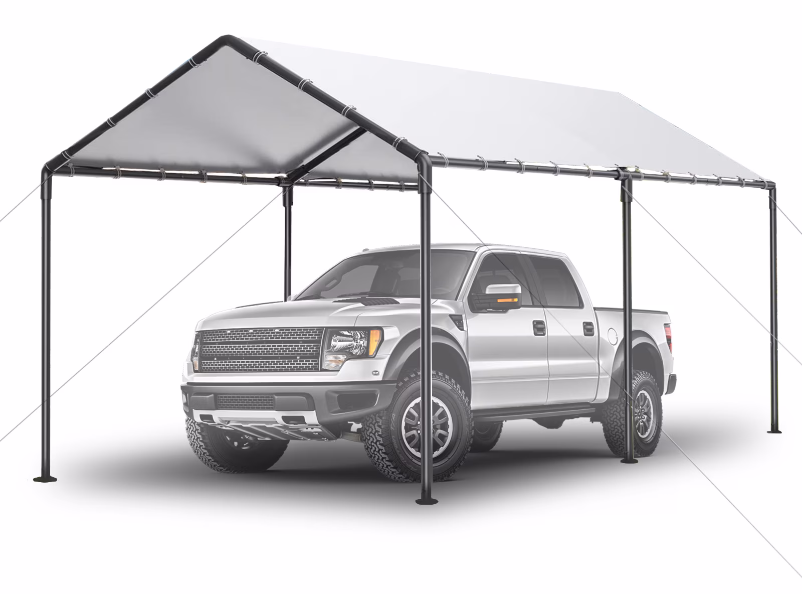 TANGJEAMER 10.00 x 20.00 x 9.20 Feet Beige Carport - image 4