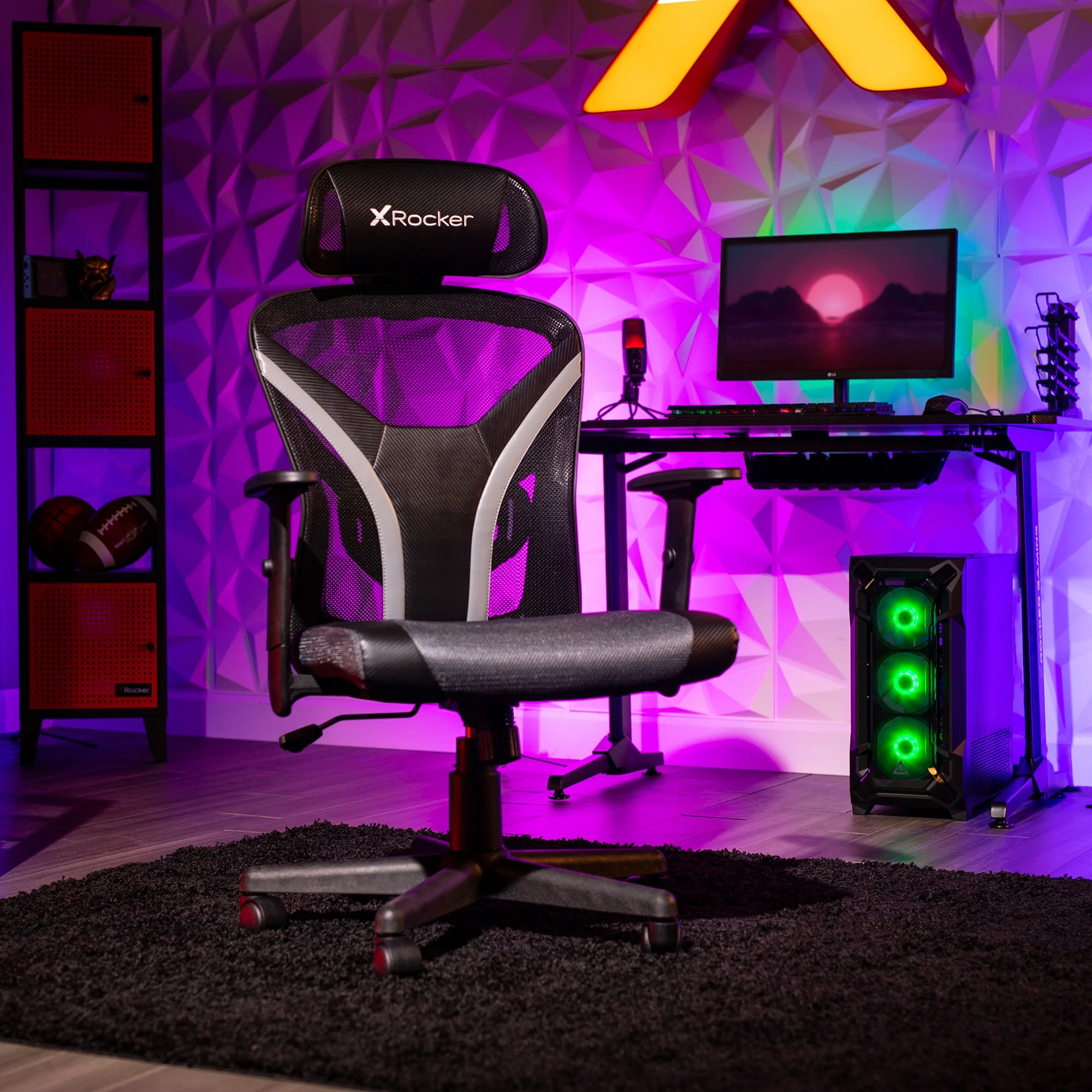 X Rocker Voyage Mesh Gaming Chair, Black, 24.8 x 25 x 41.92-45.66 - image 2