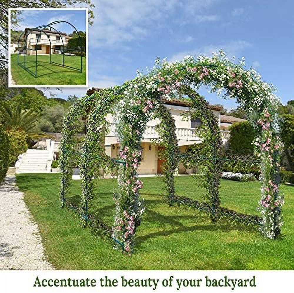 Steel Garden Arch Metal Garden Arch Multi-Size Climbing Plants Arch Arbor (6.5'x 7' x 7.2') - image 8