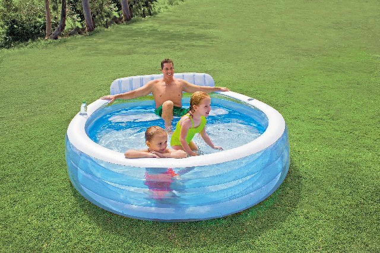 Intex Swim Center Inflatable Family Lounge Pool, 88" X 85" X 30", for Ages 3+ - image 2