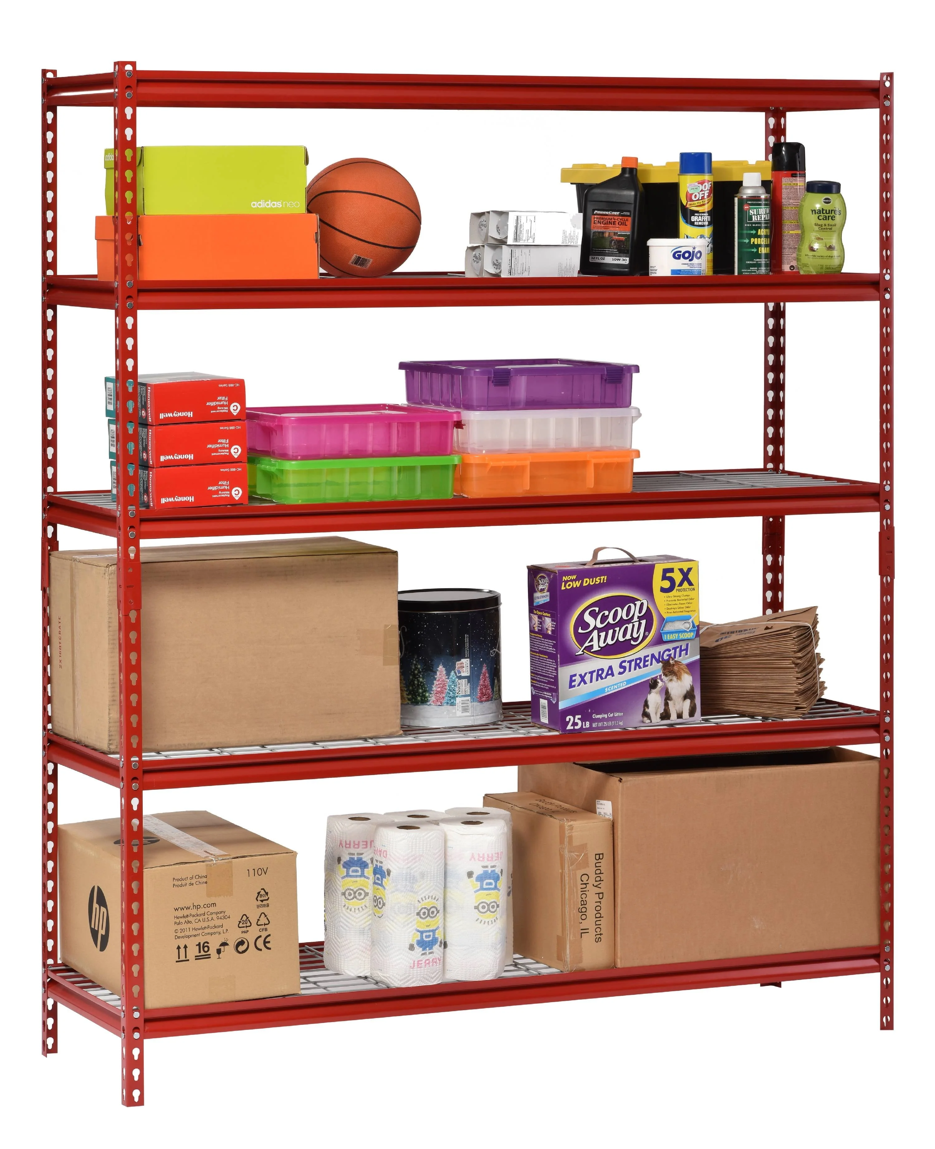 Muscle Rack Red 60"W x 24"D x 72"H 5-Shelf Steel Shelf Unit - image 4