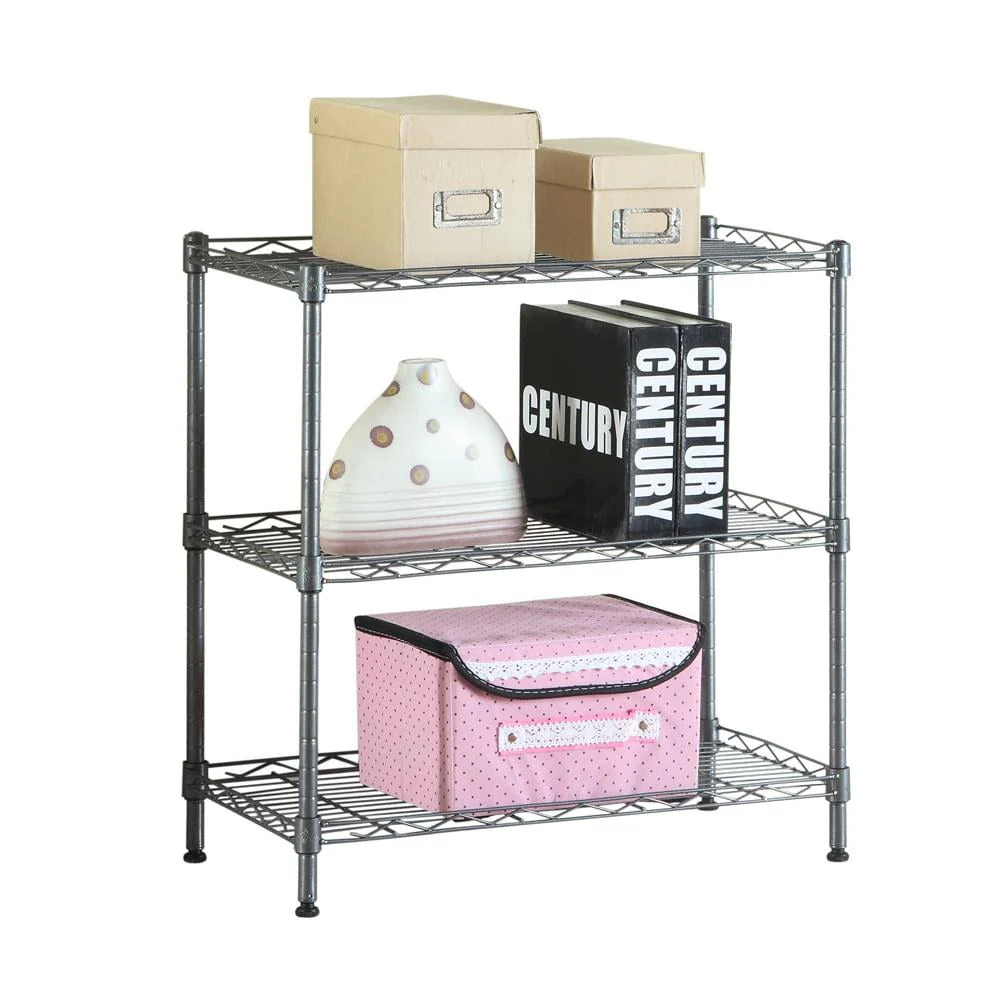 Winado 23'' x 13'' x 31'' Microwave Bakers Storage Wire Rack with 3-Shelf, Black - image 3