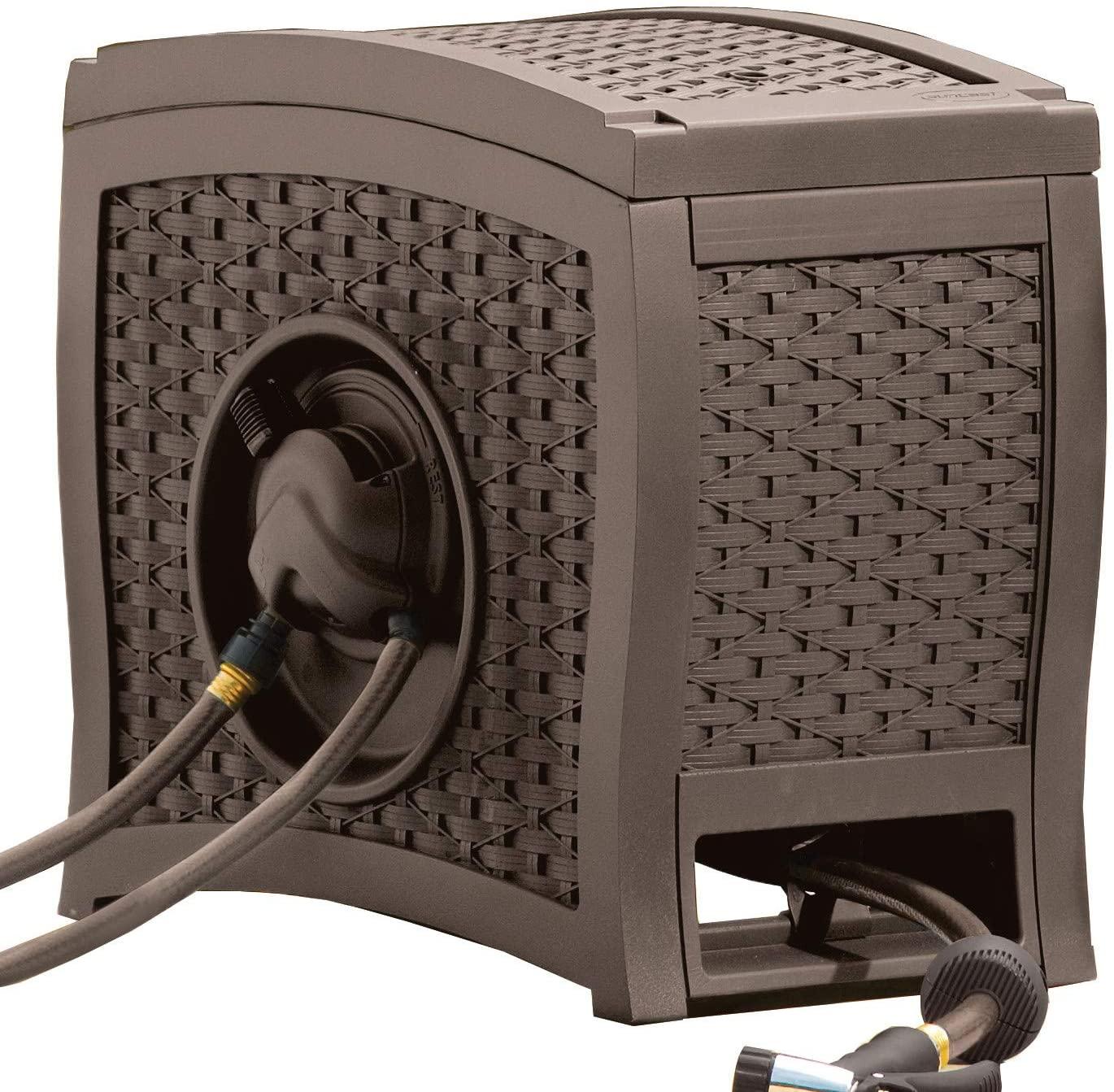 Wicker Garden Hose Reel Lightweight Portable Hands Free Water Powered Retractable Hose Reel - product image 1