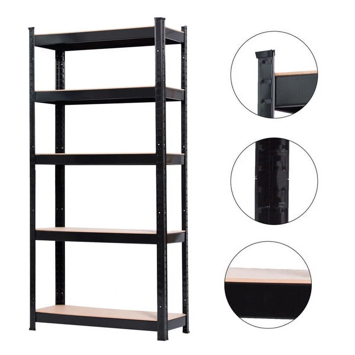 Muscle Rack 30 in. W x 60 in. H x 12 in. D 5-Tier Black Steel Shelving Unit - image 2